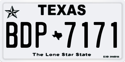 TX license plate BDP7171