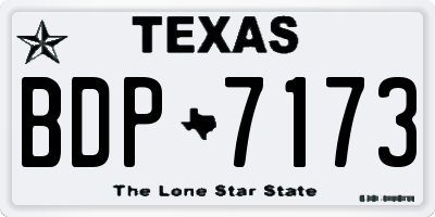 TX license plate BDP7173