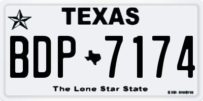 TX license plate BDP7174