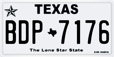 TX license plate BDP7176