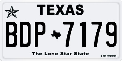 TX license plate BDP7179