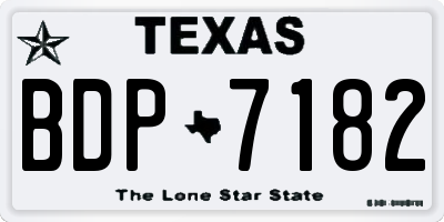 TX license plate BDP7182