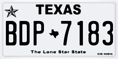 TX license plate BDP7183