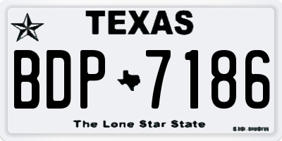 TX license plate BDP7186