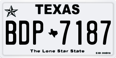 TX license plate BDP7187