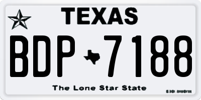 TX license plate BDP7188