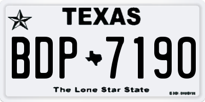 TX license plate BDP7190