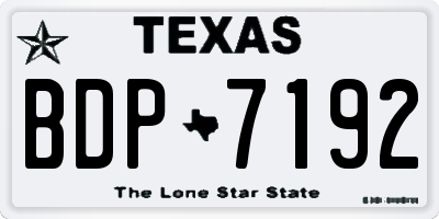 TX license plate BDP7192