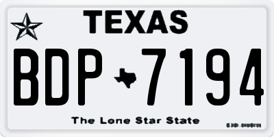 TX license plate BDP7194