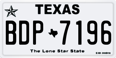 TX license plate BDP7196