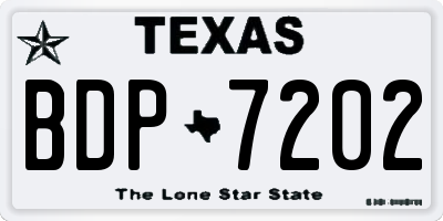 TX license plate BDP7202
