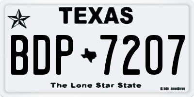 TX license plate BDP7207