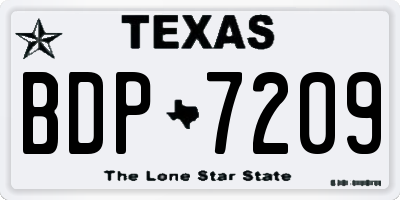 TX license plate BDP7209