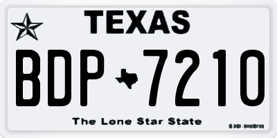 TX license plate BDP7210