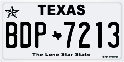 TX license plate BDP7213