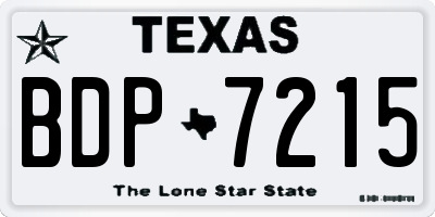 TX license plate BDP7215