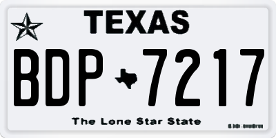 TX license plate BDP7217