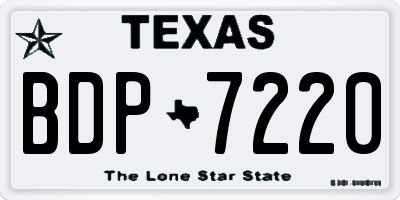 TX license plate BDP7220