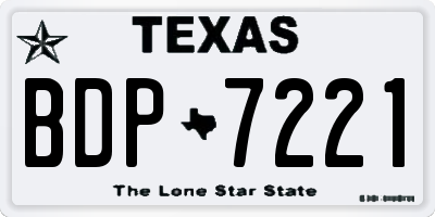 TX license plate BDP7221