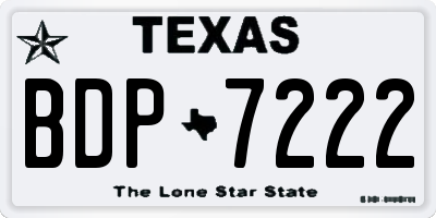 TX license plate BDP7222