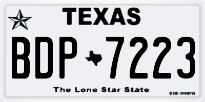 TX license plate BDP7223