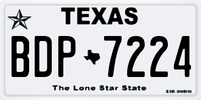 TX license plate BDP7224