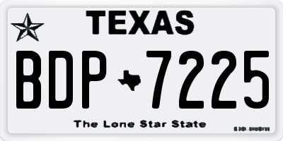 TX license plate BDP7225