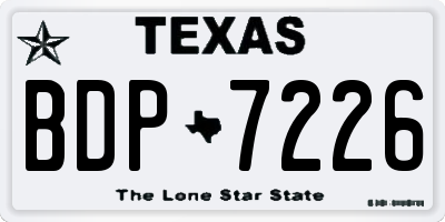 TX license plate BDP7226