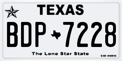 TX license plate BDP7228