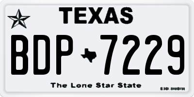 TX license plate BDP7229