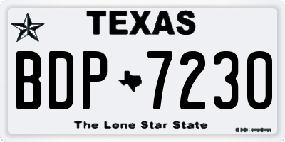 TX license plate BDP7230