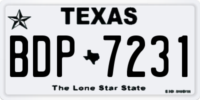 TX license plate BDP7231