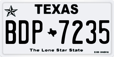 TX license plate BDP7235