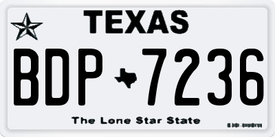 TX license plate BDP7236