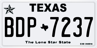 TX license plate BDP7237