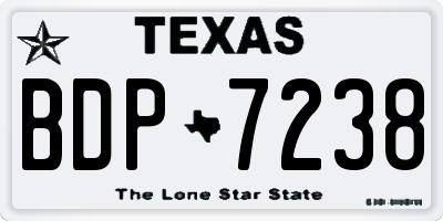 TX license plate BDP7238