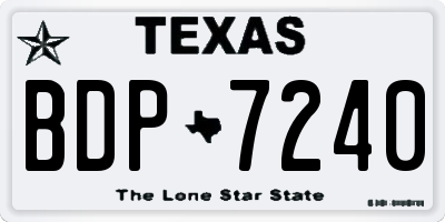 TX license plate BDP7240