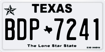 TX license plate BDP7241