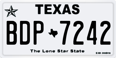TX license plate BDP7242