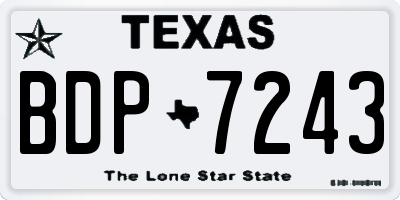 TX license plate BDP7243