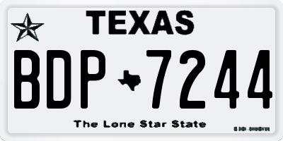 TX license plate BDP7244