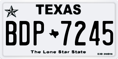 TX license plate BDP7245