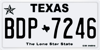 TX license plate BDP7246
