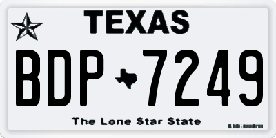 TX license plate BDP7249
