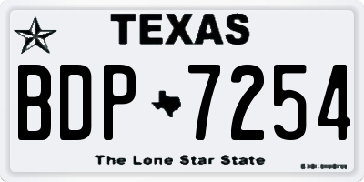 TX license plate BDP7254