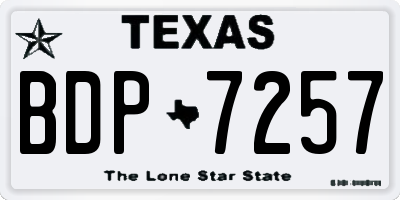 TX license plate BDP7257