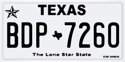 TX license plate BDP7260