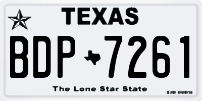 TX license plate BDP7261