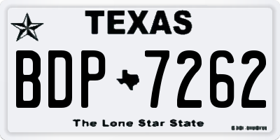 TX license plate BDP7262