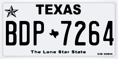 TX license plate BDP7264